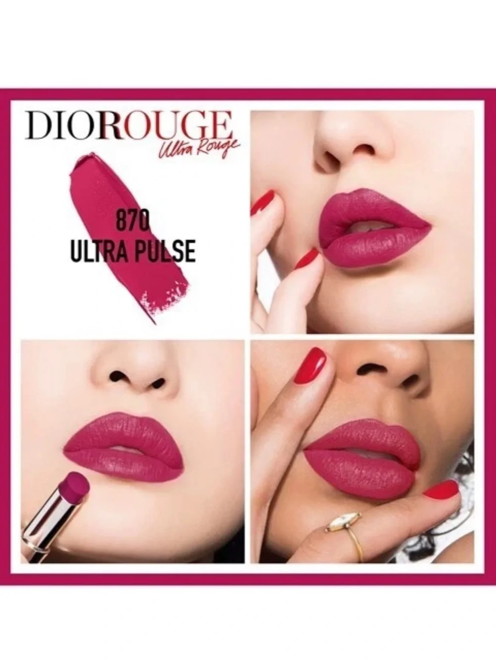 Dior Rouge Ultra Rouge Lipstick 870 Ultra Pulse Full Size Unboxed NWT